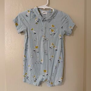 Angel Dear Blue Romper with Seagull Design